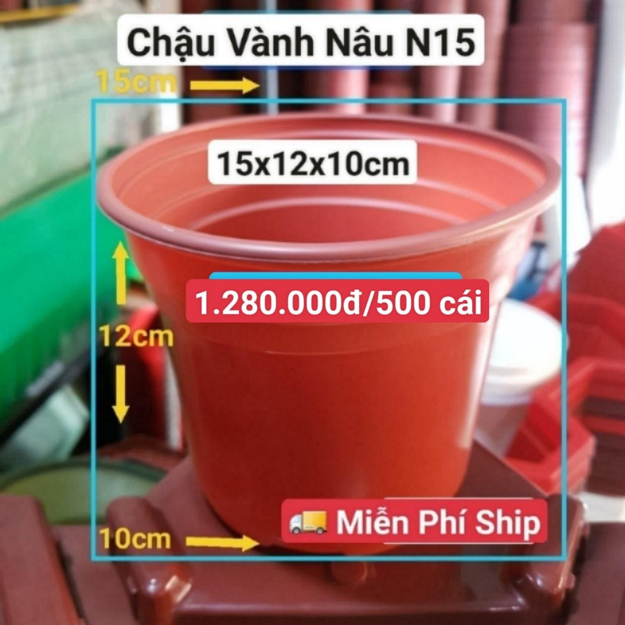 500 Chậu Vành Nâu N15