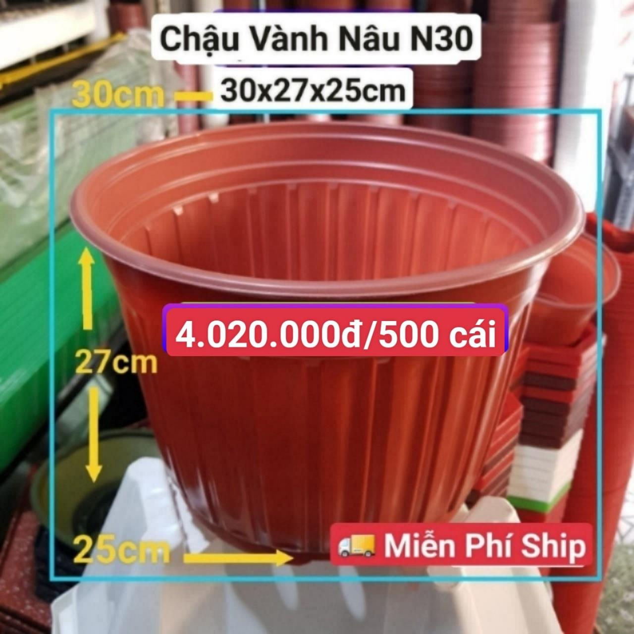 500 Chậu Vành Nâu N30